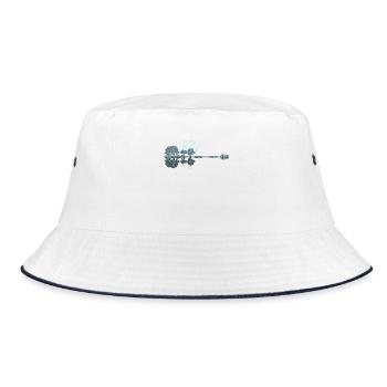 Guitar Lake Shadow Moonlight Geschenkidee - Bucket Hat - Weiß/Navy - Vorne