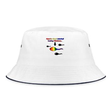 LGBT tadpoles fabulous rainbow - Bucket Hat - white/navy - Front