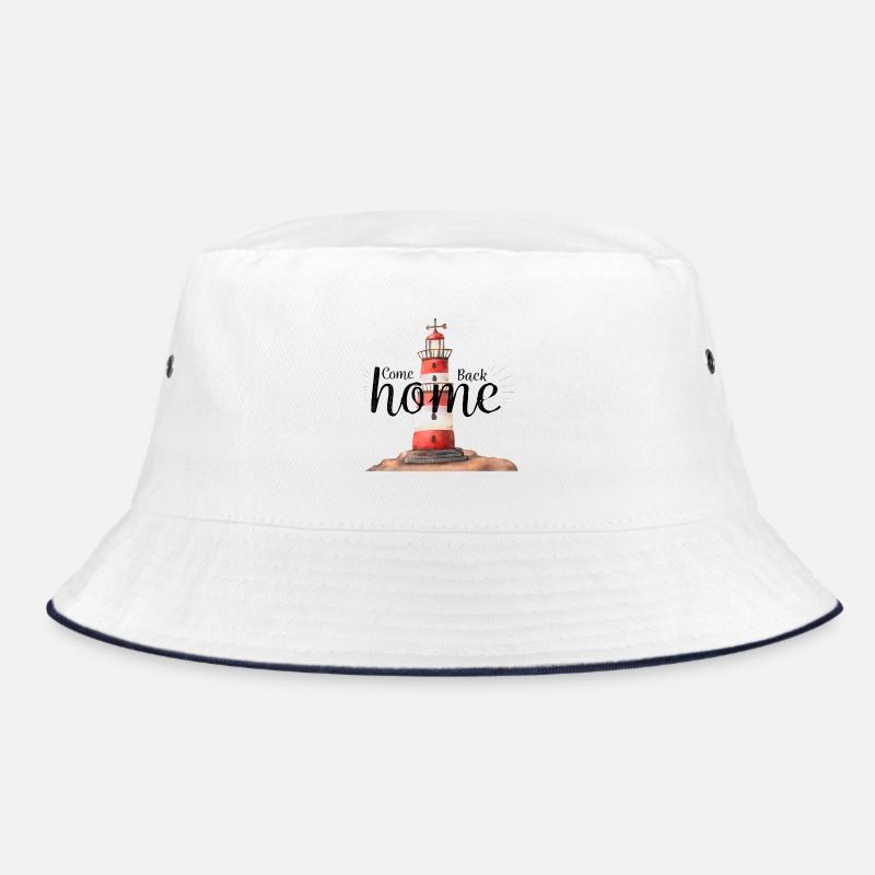 Lighthouse design Welcome back home Bucket Hat