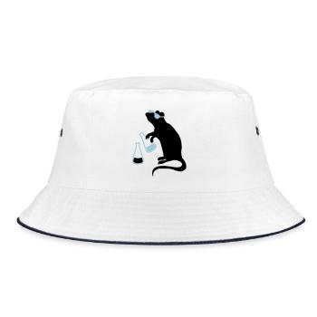laborratte - Bucket Hat - Weiß/Navy - Vorne