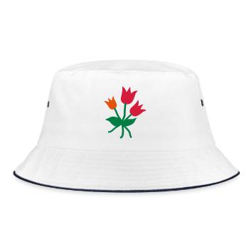 tulpen - Bucket Hat - Weiß/Navy - Vorne