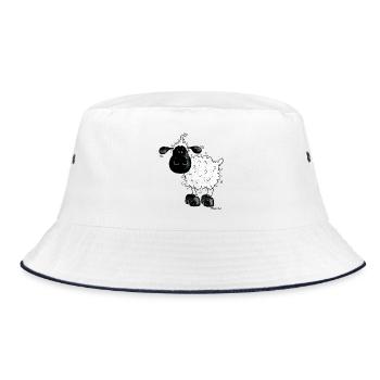 Cute sheep shirt design - Bucket Hat - white/navy - Front