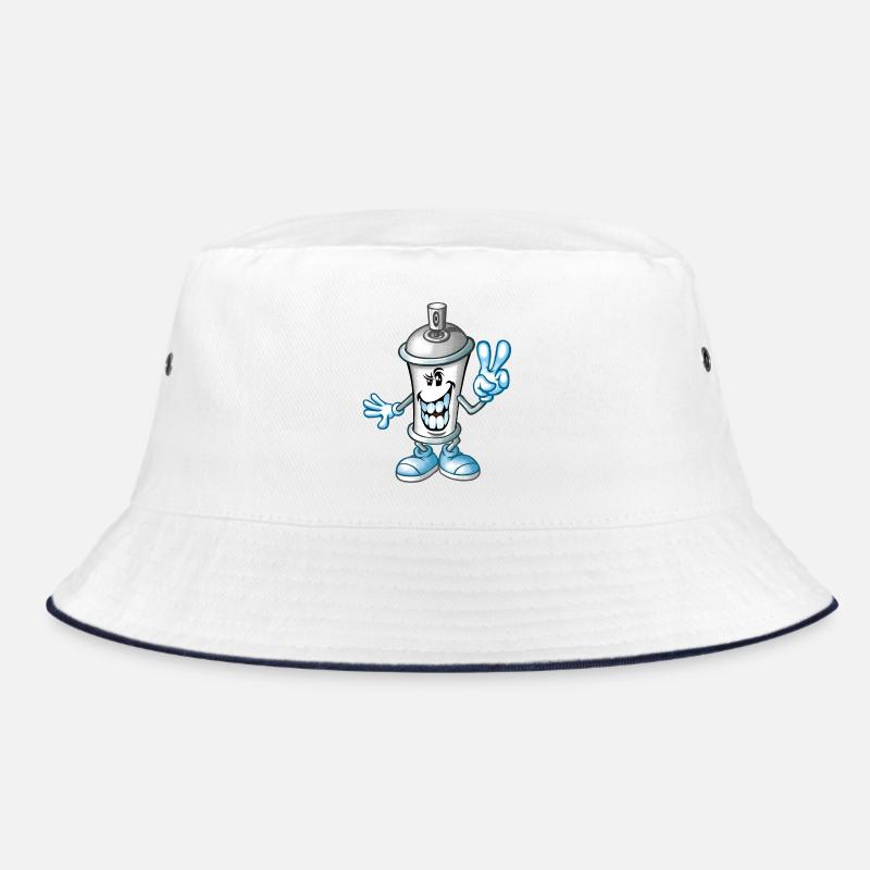Bombe de peinture cartoon - Bob - blanc/marine