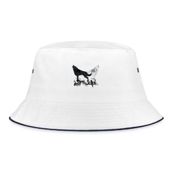 Loup noir et blanc - Bob - blanc/marine - Devant