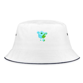 cube pixel 3d nerd game mind craft Rubix Zauber - Bucket Hat - white/navy - Front