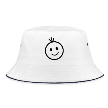 happy face - Bucket Hat - white/navy - Front