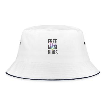 Liebe LGBT Gratis Umarmung - Bucket Hat - Weiß/Navy - Vorne
