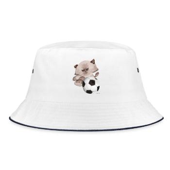 Chat football sport cadeau enfant drôle amusement porte - Bob - blanc/marine - Devant