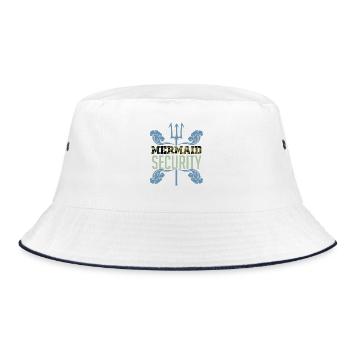 Meerjungfrau Beschützer Security - Bucket Hat - Weiß/Navy - Vorne