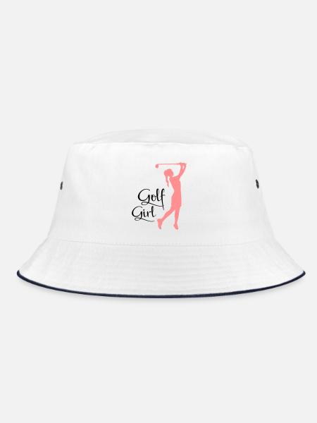 golf frauen - Bucket Hat - Weiß/Navy - Vorne