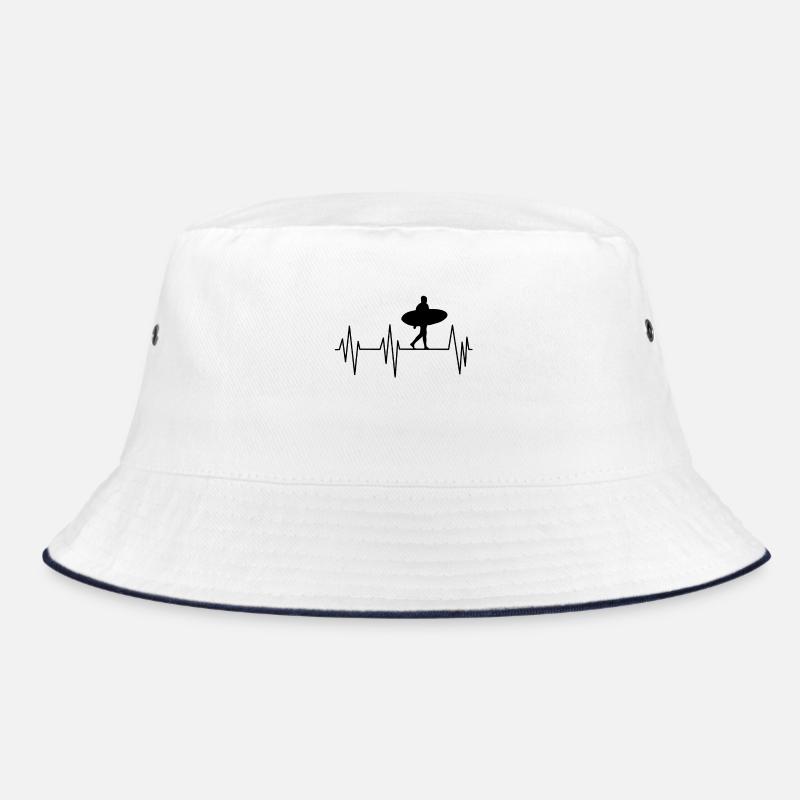 Surf Heartbeat – Surfer Silhouette Bucket Hat