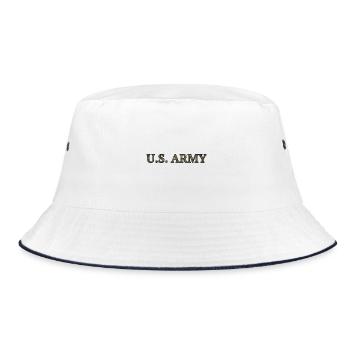 Military camouflage font Typo - Bucket Hat - white/navy - Front