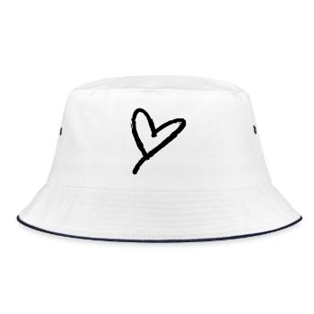 Worthy – Croquis de coeur – Motif de coeur Doodle - Bob - blanc/marine - Devant