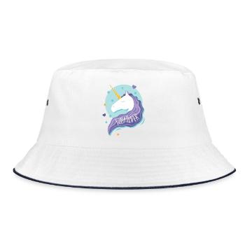 Unicorn Whatever - Bucket Hat - white/navy - Front