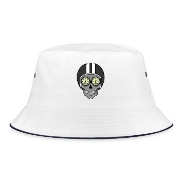 Skull Biker - Design - Bucket Hat - white/navy - Front