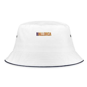 Mallorca Stripe Lettering - Bucket Hat - white/navy - Front