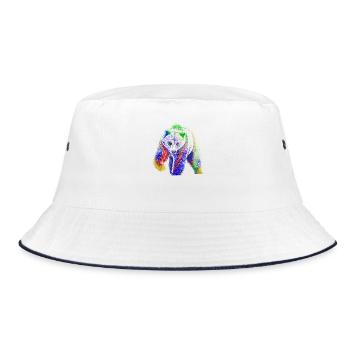 Bear - Bucket Hat - white/navy - Front