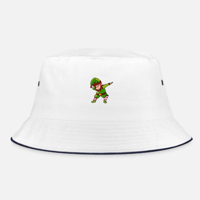 Weihnachten Elfe dabbing Wichtel Kinder Geschenk - Bucket Hat - Weiß/Navy