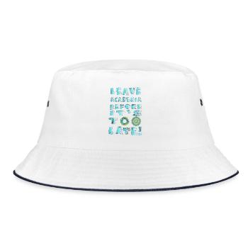 Leave Academia before its too late - Bucket Hat - white/navy - Front
