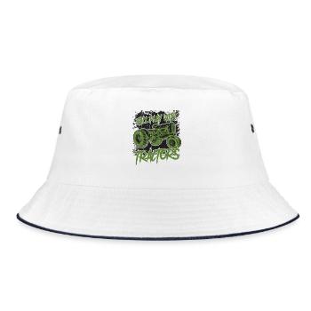 Still Play With Tractors - Bucket Hat - white/navy - Front