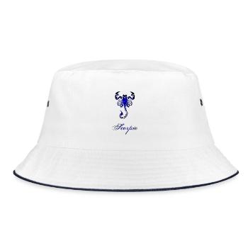 Scorpio Zodiac Star Constellation Art - Bucket Hat - white/navy - Front