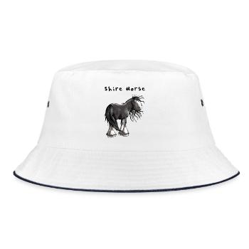 Süßes Shire Horse - Bucket Hat - Weiß/Navy - Vorne