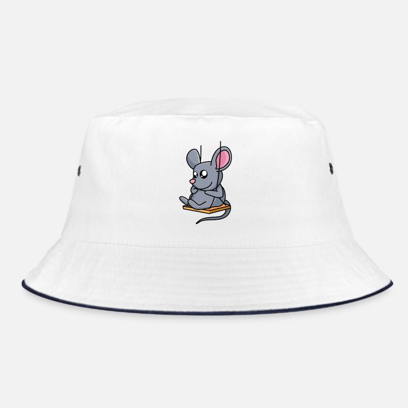Mäuseschaukel - Bucket Hat - Weiß/Navy