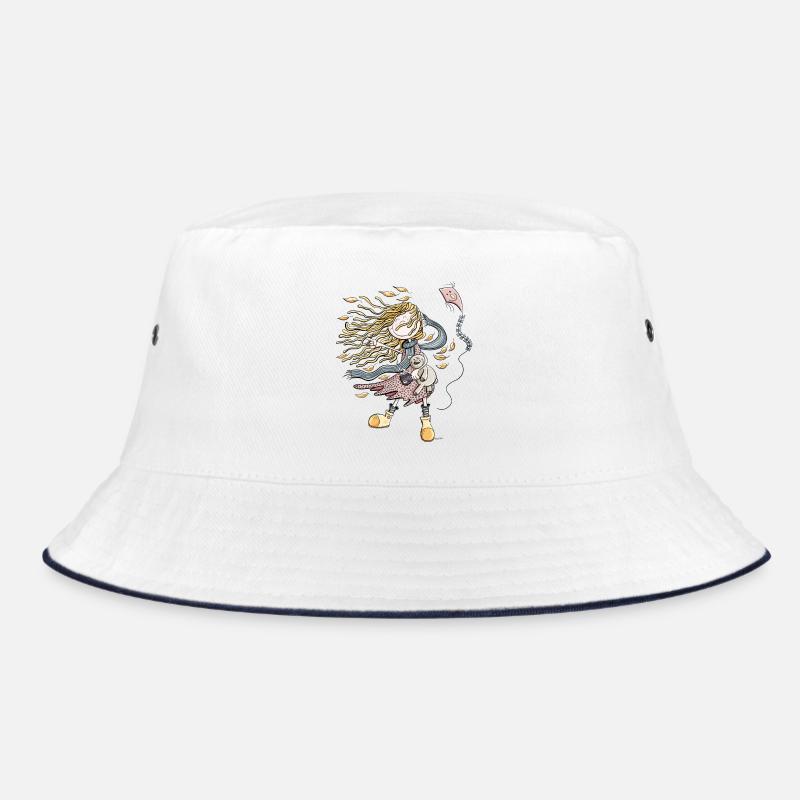 Glückliches Mädchen im Herbstwind I Herbst Bucket Hat