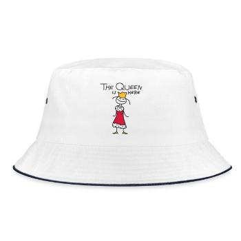 The Queen - Bucket Hat - white/navy - Front