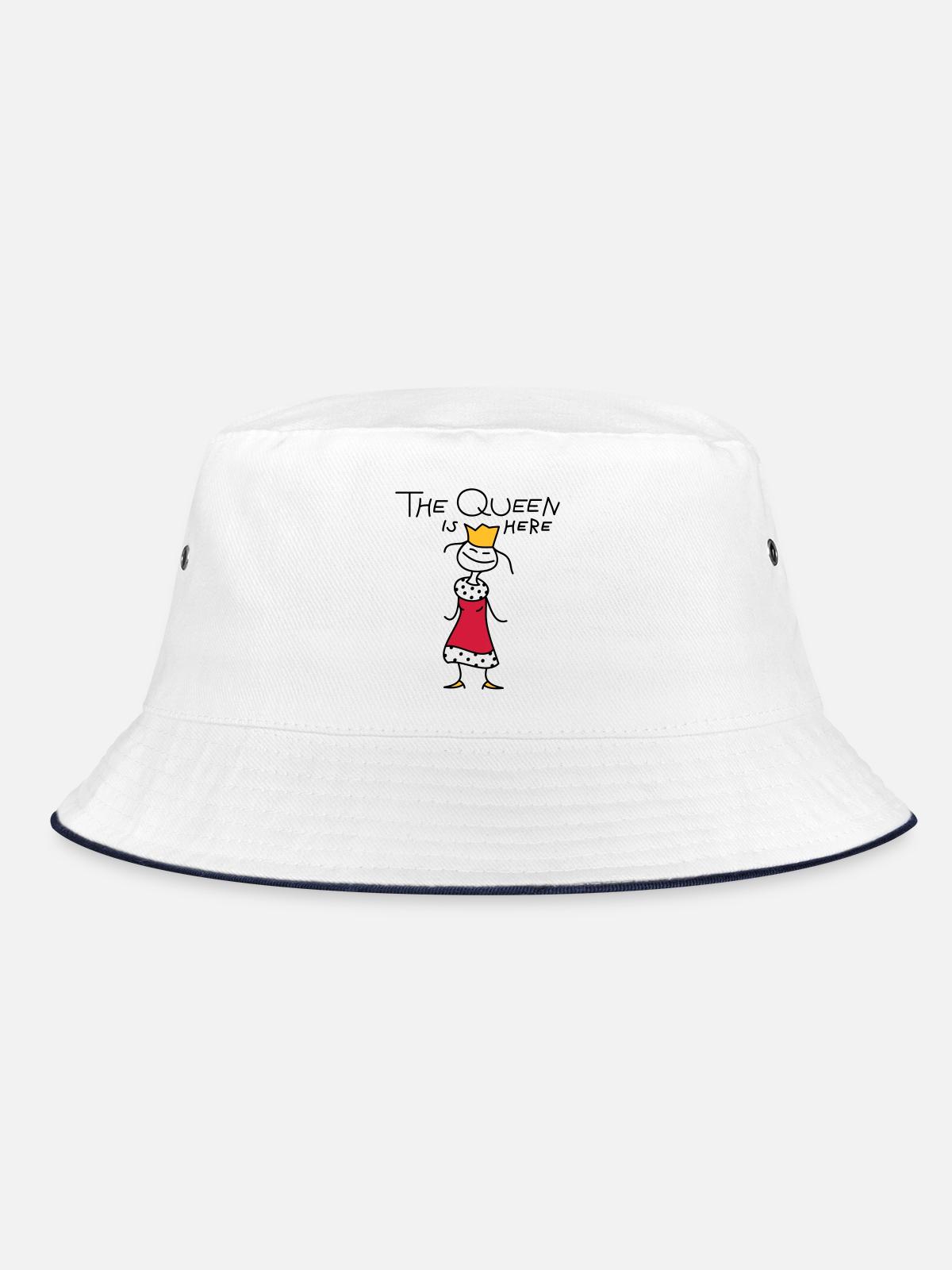 The Queen - Bucket Hat - white/navy - Front