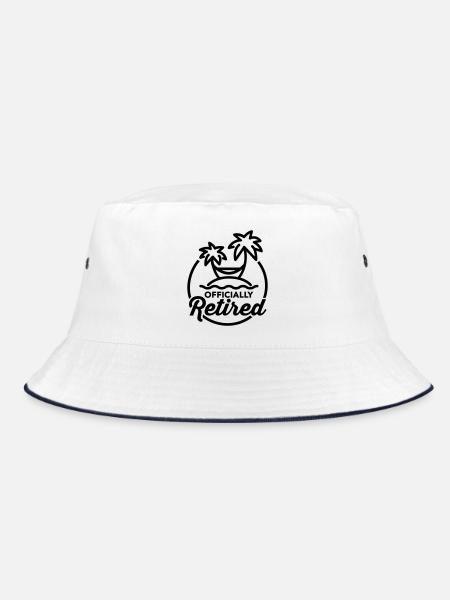 Officially retired - Bucket Hat - white/navy - Front
