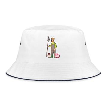 Farmer - Bauer - Landwirt - Bucket Hat - Weiß/Navy - Vorne