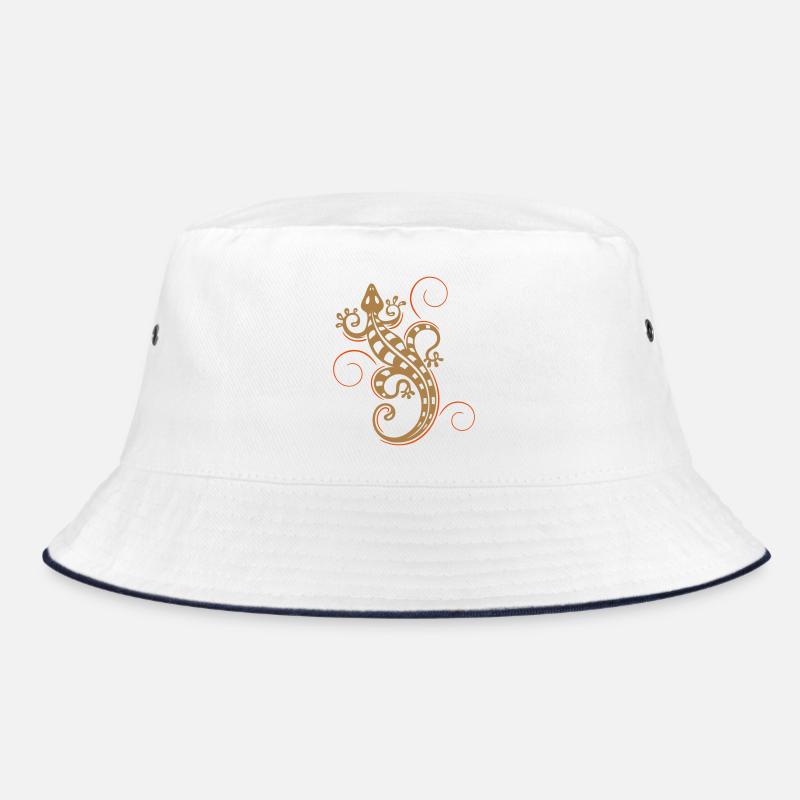 Big lizard, tribal and tattoo style. Bucket Hat
