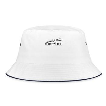 Drums Drummer Schlagzeuger - Single Paradiddle - Bucket Hat - white/navy - Front
