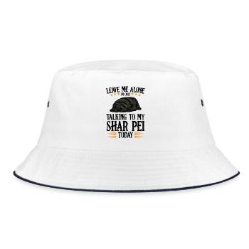 Sleeping Bulldog with Stars Shar Pei - Bucket Hat - white/navy - Front