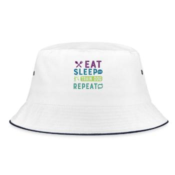 Eat Sleep Dog Trainer Repeat Funny Dog Trainer - Bucket Hat - white/navy - Front
