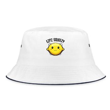 Süßes Zitronenlächeln - Bucket Hat - Weiß/Navy - Vorne