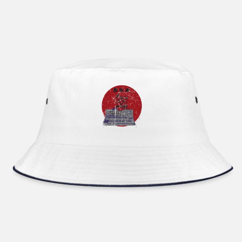 Vintage Japan Synthesizer Katze Analog Synth Retro Bucket Hat