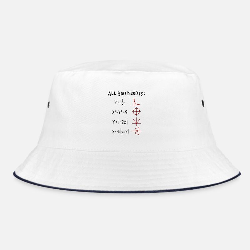 All you need is Love Math Trigonometric Functions - Bucket Hat - white/navy