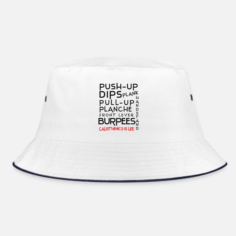 Calisthenics Übungen Motiv mit Statement Bucket Hat