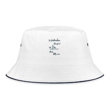 In Gedanken Barfuß am Meer - Bucket Hat - Weiß/Navy - Vorne