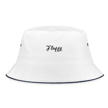 Fluffy Script Glitzer Schriftzug - Bucket Hat - Weiß/Navy - Vorne