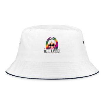 Tante Emma Festival Hardstyle Rave Geschenk - Bucket Hat - Weiß/Navy - Vorne