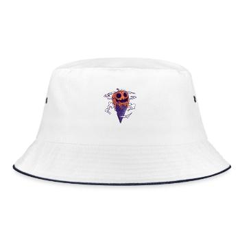 Halloween cream: Spooky pumpkin fun - Bucket Hat - white/navy - Front