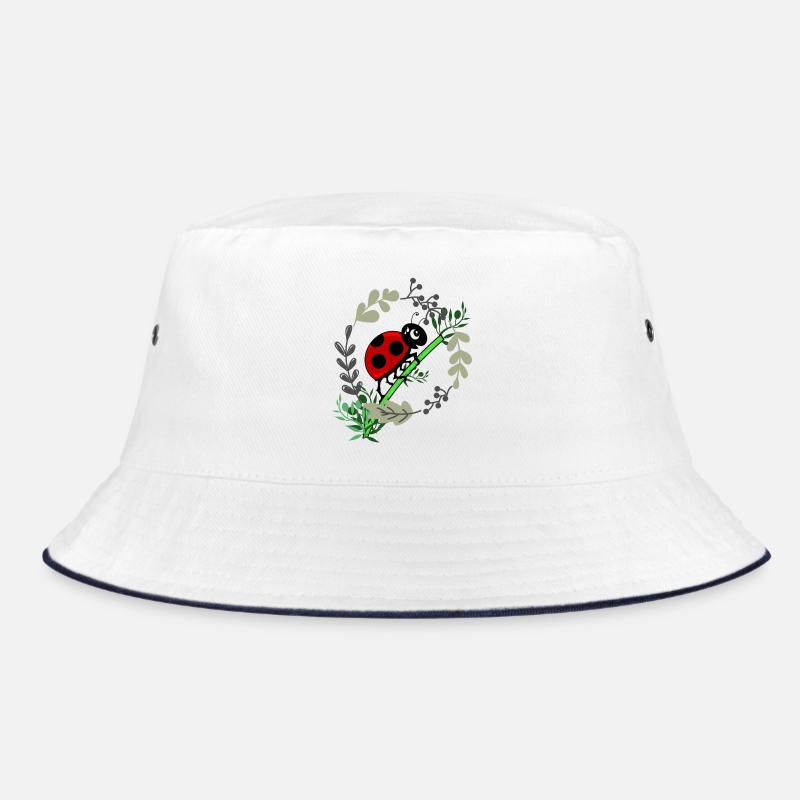 Ladybug botany comic style Bucket Hat