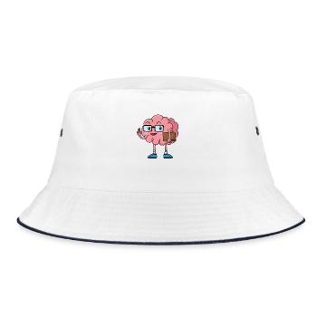Cerveau de nerd avec livre et lunettes - Bob - blanc/marine - Devant