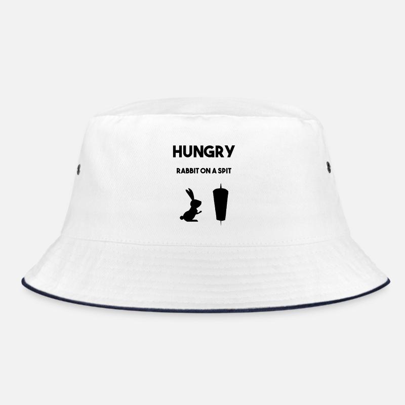 Hungriger Hasse vor Fleischspieß Bucket Hat