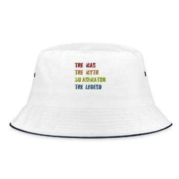 Legendärer Spruch Für Stolze 3D-Animatoren - Bucket Hat - Weiß/Navy - Vorne