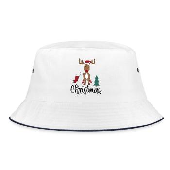 Weihnachten - Bucket Hat - Weiß/Navy - Vorne