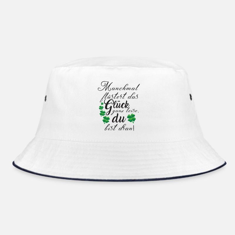 Spruch Glück Motivation Kleeblatt Geschenk Bucket Hat